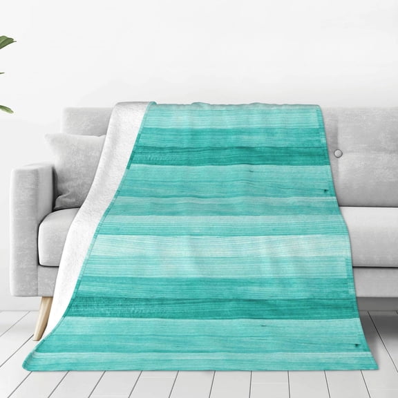 Rateoe Teal Turquoise Print Fuzzy Fleece Throw Blanket Extra Large,Super Soft,Fluffy and Warm Blankets for Couch,Bed,All Season Use (50"x40")