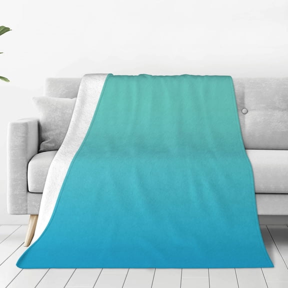Rateoe Teal Turquoise Print Fuzzy Fleece Throw Blanket Extra Large,Super Soft,Fluffy and Warm Blankets for Couch,Bed,All Season Use (60"x50")