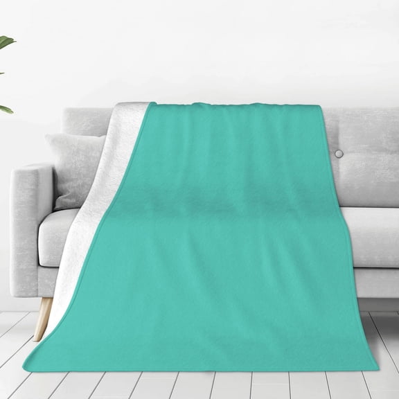 Rateoe Teal Turquoise Print Fuzzy Fleece Throw Blanket Extra Large,Super Soft,Fluffy and Warm Blankets for Couch,Bed,All Season Use (60"x50")