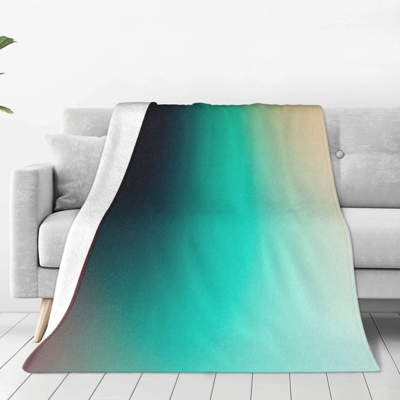 Rateoe Teal and Peach Print Fuzzy Fleece Throw Blanket Extra Large,Super Soft,Fluffy and Warm Blankets for Couch,Bed,All Season Use-60"x50"