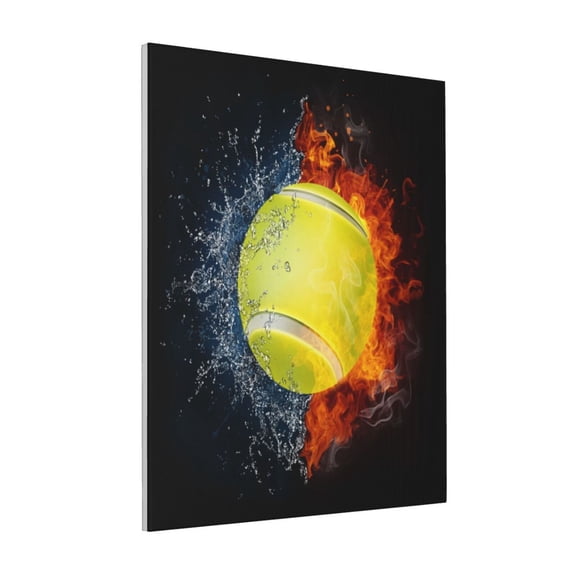 Rateoe Tennis Ball In Fire And Water Pattern Decorative Picture – Unique Modern Wall Art, Ready-to-Hang Canvas Print for Home (Vertical)