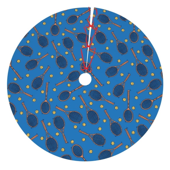 Rateoe Tennis Rackets 1 Print Christmas Tree Skirt 30" for Xmas Holiday New Year Party Circle Tree Mat Ornaments Decoration