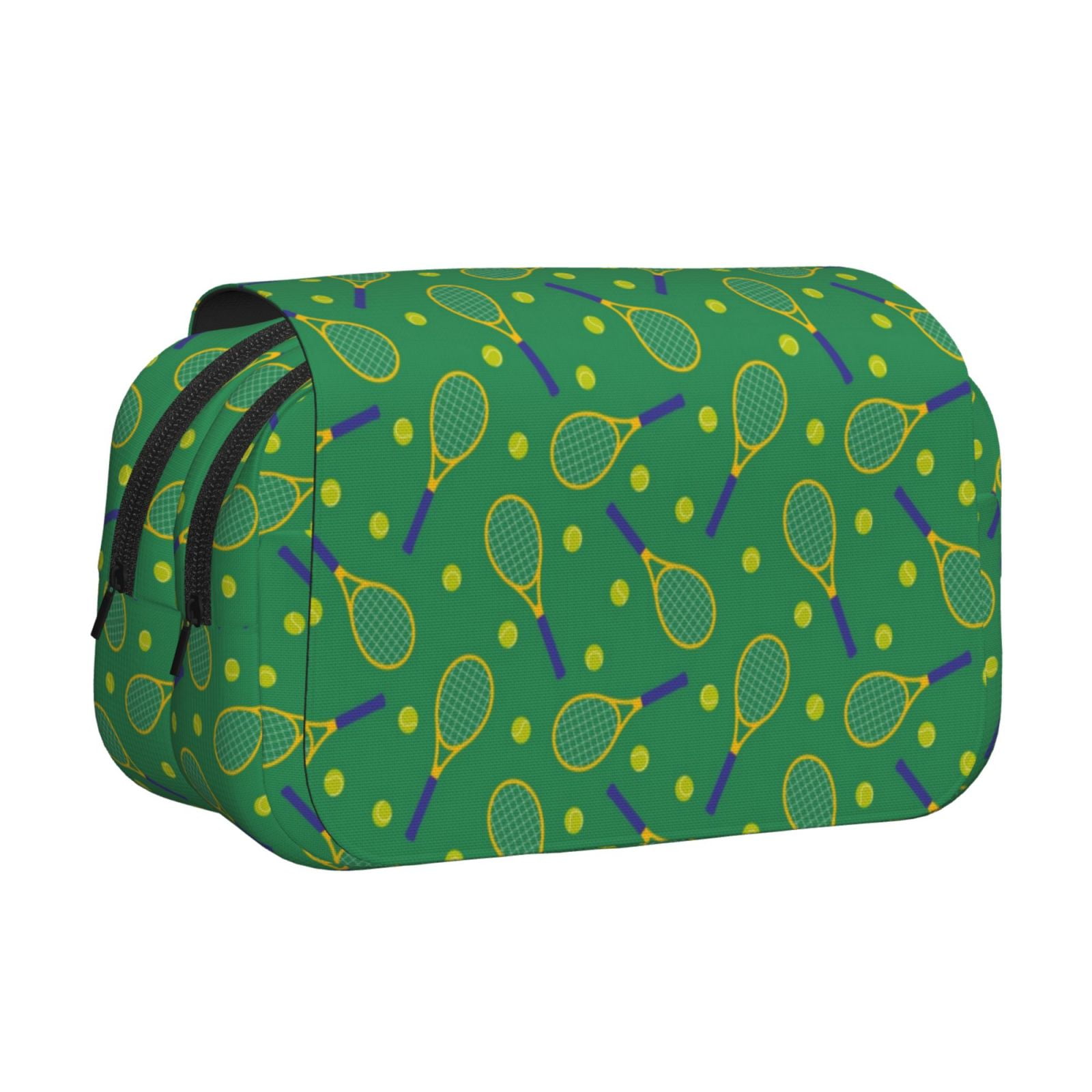 Rateoe Tennis Rockets And Balls Pattern Double Clamshell Pen Case ...