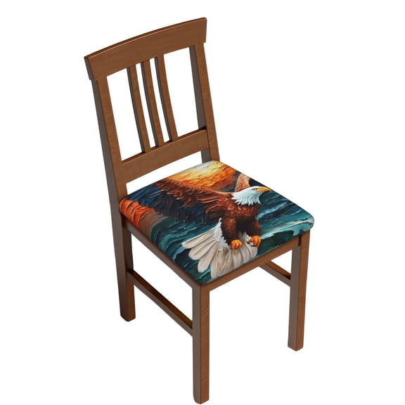 Rateoe Textured Bald Eagle Pattern Square Couch Cushion Covers, Sofa Furniture Protector Slipcover with Bottom Tie rope, Soft Non-Slip Non-Wrinkle Non-Sticky-Two Pieces