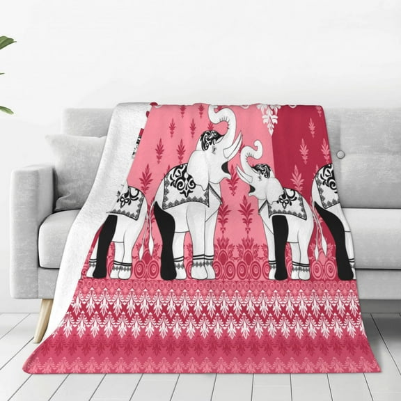 Rateoe Thai elephant Print Fuzzy Fleece Throw Blanket Extra Large,Super Soft,Fluffy and Warm Blankets for Couch,Bed,All Season Use-