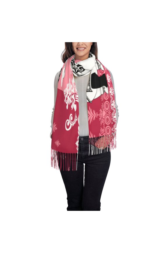 Thai elephant Printed Women's Traditional Scarf Wrap Tassel Shawl Fringes Neck Head Shawl Retro Scarf