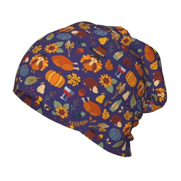 Rateoe Thanksgiving Turkey 2 Kids Beanie Warm Knit Beanie Hats Boys Girls Winter Hat Soft Slouchy Hats for Kids