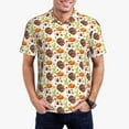thumbnail image 1 of Rateoe Thanksgiving Turkey Pattern Men's Short Sleeve Polo Shirts, Golf Polo Shirts Short Sleeve Performance Moisture Wicking Dry-Medium, 1 of 6