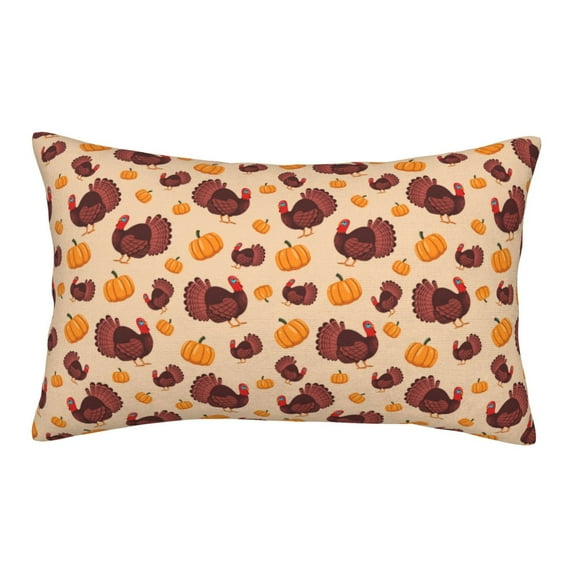 Rateoe Thanksgiving Turkey and Pumpkin Pattern Pillow Covers with Invisible Zipper(Pillows are not Included) Standard Pillowcases-20"x30"