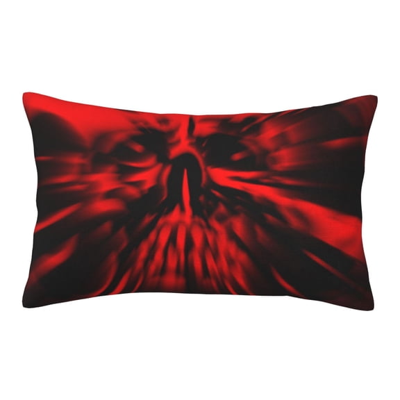 Rateoe The Red Head Skull Pattern Pillow Covers with Invisible Zipper(Pillows are not Included) Standard Pillowcases-14"x20"