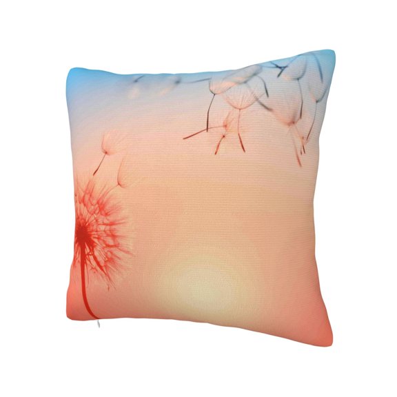 Rateoe The Sunset of Dandelion Pattern Throw Pillow Cover Premium Pillow Stuffer Sham Square for Decorative Cushion Bed Couch Sofa(Pillow insert not included)