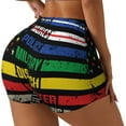 thumbnail image 1 of Rateoe Thin Green Line With USA Flag Printed Power Workout Shorts for Women Tummy Control Squat Proof Ribbed Thick Seamless Scrunch Active Short-X-Large, 1 of 8