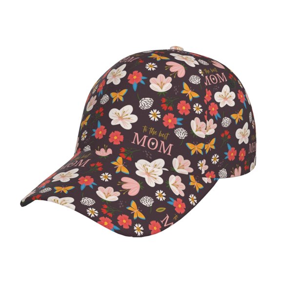 Rateoe To The Best Mom Pattern Baseball Cap Outdoor Cap Mountain Dad Hat - Unstructured Soft Cotton Cap-Adjustable UV Protection Cap
