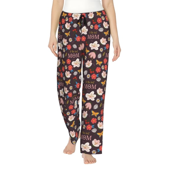 Rateoe To The Best Mom Pattern Women’s Ultra-Soft Comfy Pajama Lounge Pants Sleepwear,Comfortable Lounge Wear,lightweight Pajamas, Casual Home Wear-X-Large