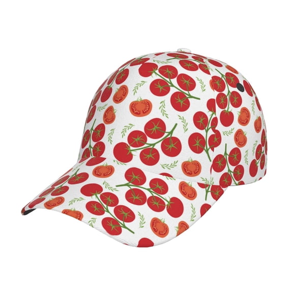Rateoe Tomato Pattern Mens Baseball Cap Adjustable Curved Brim Hat, Soft Cotton Sports Cap for Outdoor, Casual, and Everyday Wear, Comfortable & Breathable