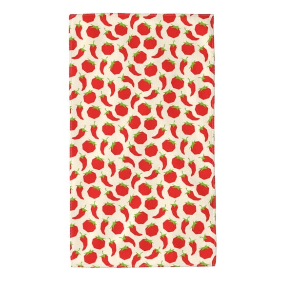 Rateoe Tomatoes And Chili Pattern Microfiber Towel, Beach Towel, Pool Towel, Quick-dry Travel Towel, Soft and Plush towel, Absorbent Towel-27.5x16 Inch
