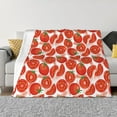 thumbnail image 1 of Rateoe Tomatoes Pattern Flannel Throw Blanket, Ultra-soft Blanket for Bed, Couch, Car, Hypoallergenic Anti-pilling blanket-50"x40"(Horizontal), 1 of 6