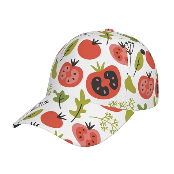 Rateoe Tomatoes Pattern Mens Baseball Cap Adjustable Curved Brim Hat, Soft Cotton Sports Cap for Outdoor, Casual, and Everyday Wear, Comfortable & Breathable