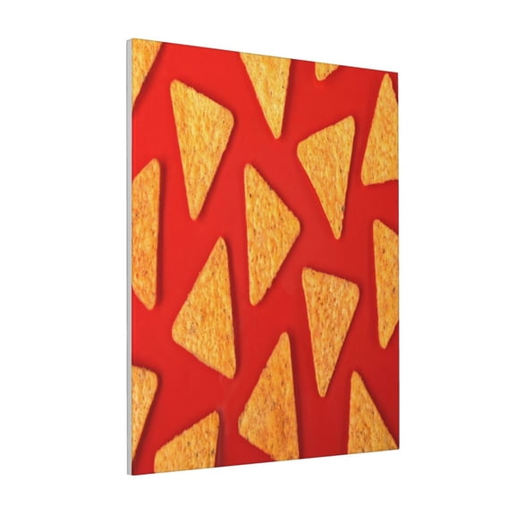 Rateoe Tortilla chips Pattern Decorative Picture – Unique Modern Wall Art, Ready-to-Hang Canvas Print for Home (Vertical)