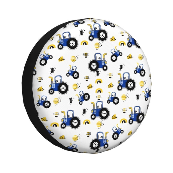 Rateoe Tractor And Vehicle Pattern Tire Cover Wheel Protectors Weatherproof Wheel Covers Universal Fit for Trailer Rv SUV Truck Camper Travel Trailers Accessories-14 inch