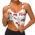 thumbnail image 1 of Rateoe Tractor With Farm Animals Print Womens' Sports Bras Scoop Neck Sports Vest- Padded U Back Seamless High Impact Support, 1 of 7