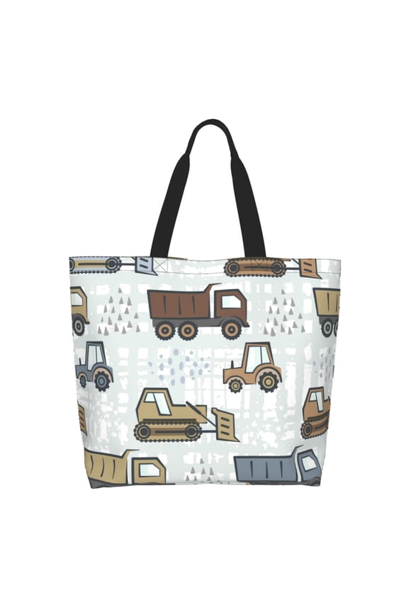 Tractor and Dumper Tote Bag - Waterproof Lightweight Handbags Travel Shoulder Bag for Hiking Yoga Gym Swimming Travel Beach