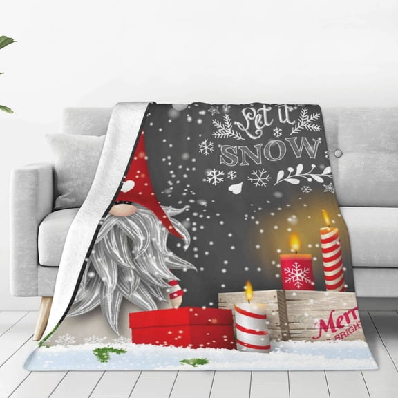 Rateoe Traditional Scandinavian Dwarf Print Fuzzy Fleece Throw Blanket Extra Large,Super Soft,Fluffy and Warm Blankets for Couch,Bed,All Season Use (40"x30")