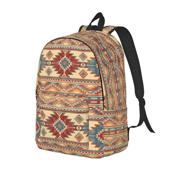 Rateoe Traditional Tribal Aztec Pattern Durable Canvas Backpack for Men & Women – Stylish & Lightweight – Adjustable Straps, Multiple Pockets – Fits 15-17 Inch LaptopsSmall