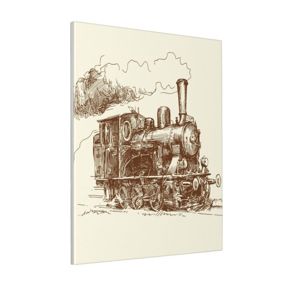 Rateoe Train Pattern Decorative Picture – Unique Modern Wall Art, Ready-to-Hang Canvas Print for Home (Vertical)