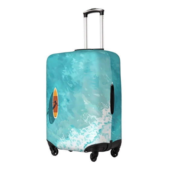 Rateoe Tranquil Ocean Canoe Journey Printed Luggage Cover, Suitcase Protector Fits 18-32 Inch Luggage-X-Large