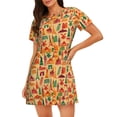 thumbnail image 1 of Rateoe Travel And Tourism Print Women’s Nightdress – Cozy Cotton Short-sleeved Sleep Shirt, Loose-Fit Sleepwear, Perfect for Relaxing and Sleeping, 1 of 6