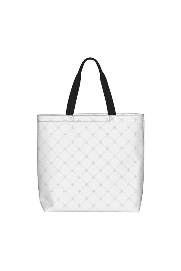 Travel Around The World Airplane Print Lightweight Tote Bag for Women, Water-Resistant Shoulder Bag with Zipper, Spacious Casual Handbag for Work, School, Shopping