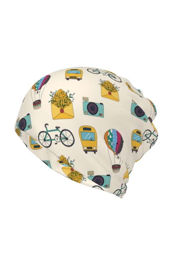 Travel Elements Cotton Slouchy Beanie Hat for Men/Women,Lightweight Oversize Large Thin Skull Cap Night Sleeping Cap