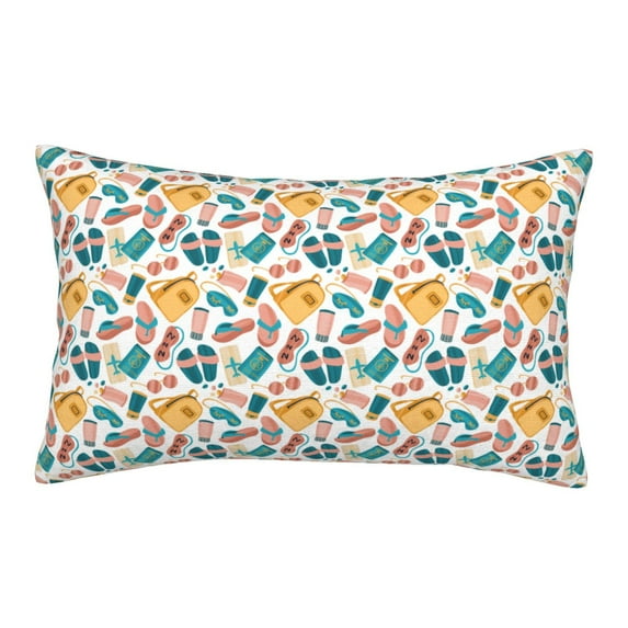 Rateoe Travel Elements Pattern Pillow Covers with Invisible Zipper(Pillows are not Included) Standard Pillowcases-20"x30"