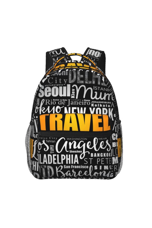 Travel Pattern Casual Backpack for School, Work, Travel  Adjustable Straps, Multiple Compartments  Ergonomic Design, Fits Laptops and Tablets
