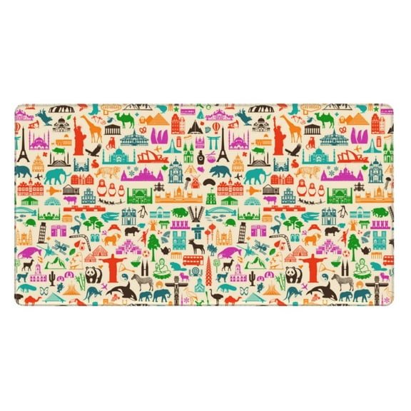 Rateoe Travel Print Mouse Pad - Extended Large Gaming Mousepad,Non-Slip Stitched Edge,16x29.5 Inch