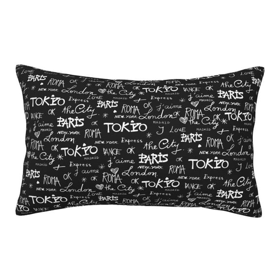 Rateoe Travel The World Pattern Pillow Covers with Invisible Zipper(Pillows are not Included) Standard Pillowcases-14"x20"