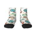 thumbnail image 1 of Rateoe Travel1 Pattern Quarter Crew Socks,Toe Seamed Ankle Socks,Cotton Cushioned Breathable Athletic Crew Sports Socks, 1 of 7