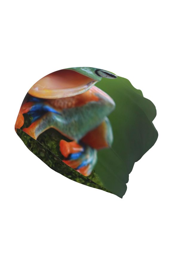 Tree Frog Cotton Slouchy Beanie Hat for Men/Women,Lightweight Oversize Large Thin Skull Cap Night Sleeping Cap