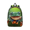 thumbnail image 1 of Rateoe Tree Frog Pattern Canvas College Laptop Backpack,Travel Daypack,Durable Rucksack Travel Notebook Bag School Backpack Book Bag for Men Women-Small, 1 of 7