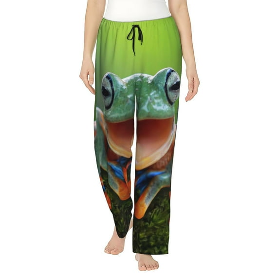 Rateoe Tree Frog Pattern Women’s Ultra-Soft Comfy Pajama Lounge Pants Sleepwear,Comfortable Lounge Wear,lightweight Pajamas, Casual Home Wear-X-Large