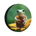 thumbnail image 1 of Rateoe Tree Frog Sitting On Sunflowes Pattern Tire Cover Wheel Protectors Weatherproof Wheel Covers Universal Fit for Trailer Rv SUV Truck Camper Travel Trailers Accessories-14 inch, 1 of 6