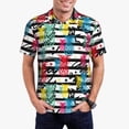 thumbnail image 1 of Rateoe Trendy Colorful Pineapples 1 Pattern Men's Short Sleeve Polo Shirts, Golf Polo Shirts Short Sleeve Performance Moisture Wicking Dry-Small, 1 of 6