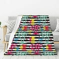 thumbnail image 1 of Rateoe Trendy Colorful Pineapples Pattern Flannel Throw Blanket, Ultra-soft Blanket for Bed, Couch, Car, Hypoallergenic Anti-pilling blanket-60"x50"(Vertical), 1 of 6