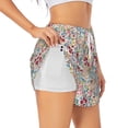 thumbnail image 1 of Rateoe Trendy Floral Design Printed 2 in 1 Women's Workout Shorts for Athletic Gym Running Shorts with Phone Pockets-Small, 1 of 7