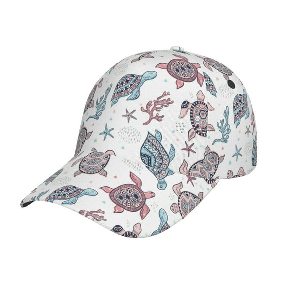Rateoe Tribal Style Turtle Pattern Baseball Cap Outdoor Cap Mountain Dad Hat - Unstructured Soft Cotton Cap-Adjustable UV Protection Cap