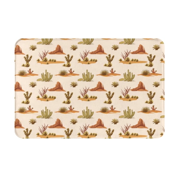 Rateoe Tropical Desert Pattern Flannel Door Mat Indoor Outdoor Entrance, Waterproof All-Weather Doormat,Fade Resistant, Low Profile Entryway Mat 16x24in