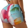 thumbnail image 1 of Rateoe Tropical Flamingo Pool Float Printed Power Workout Shorts for Women Tummy Control Squat Proof Ribbed Thick Seamless Scrunch Active Short-Medium, 1 of 8
