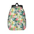 thumbnail image 1 of Rateoe Tropical Flowers Pattern Student Backpack Water-resistant Backpack 15-inch Laptop Backpack Lightweight Adjustable School Backpack, 1 of 6