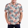 thumbnail image 1 of Rateoe Tropical Leaves Pattern Men's Short Sleeve Polo Shirts, Golf Polo Shirts Short Sleeve Performance Moisture Wicking Dry-Medium, 1 of 6